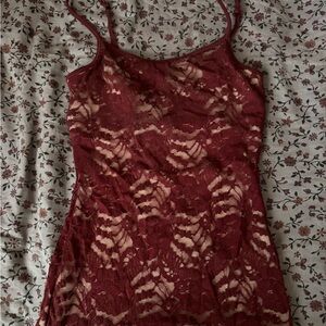 Women's Burgundy Lace Cami